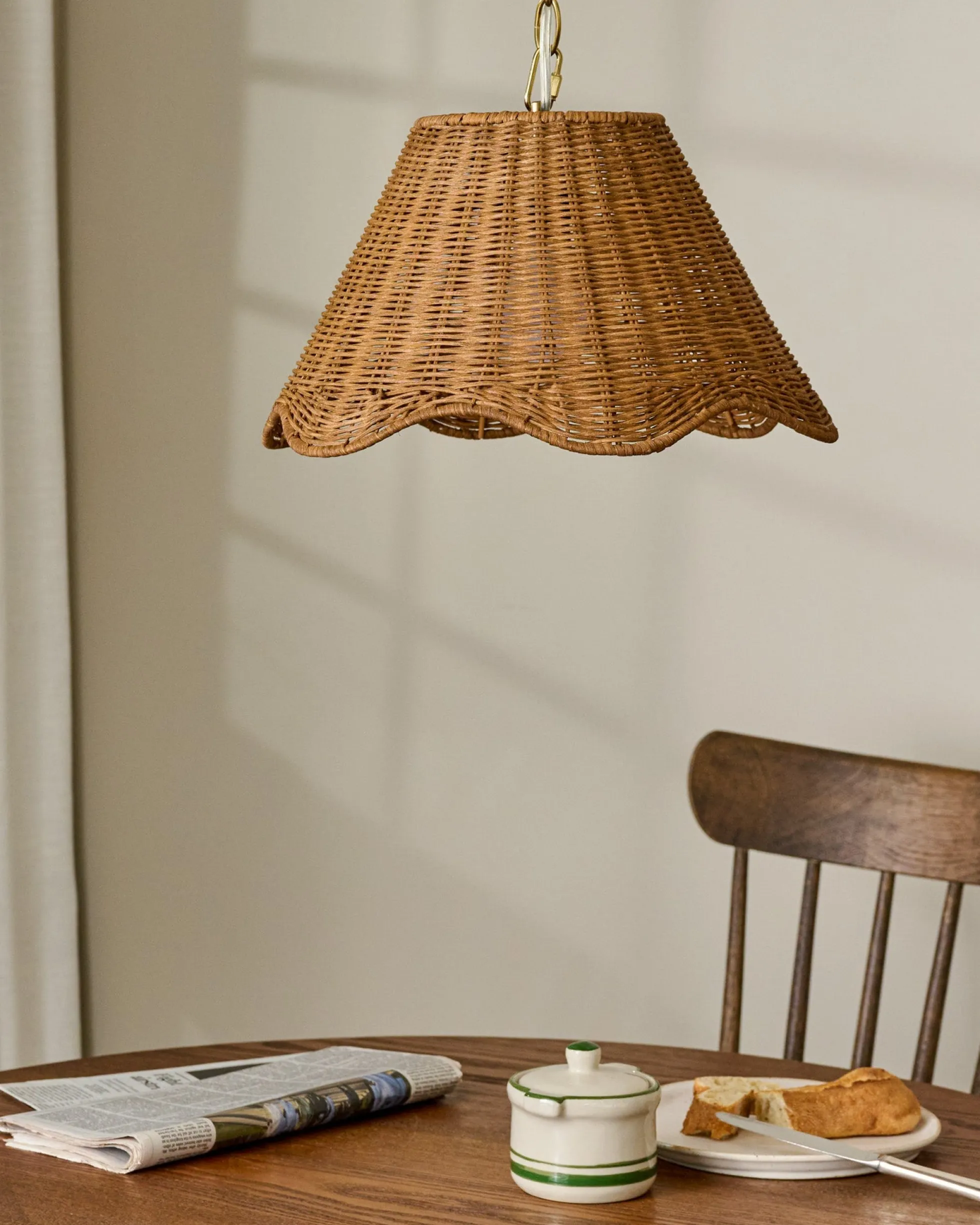 Lucinda Rattan Scallop Pendant (14"-20")