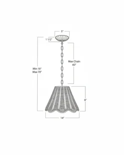Lucinda Rattan Scallop Pendant (14