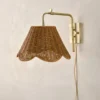 Lucinda Rattan Scallop Swivel Plug-In Sconce