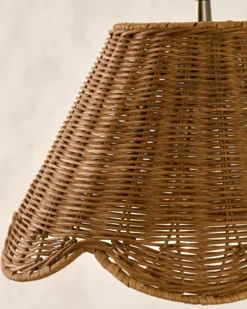 Lucinda Rattan Scallop Swivel Plug-In Sconce