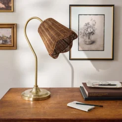 Lucinda Rattan Scallop Task Lamp