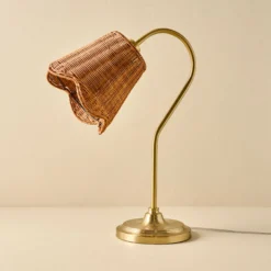 Lucinda Rattan Scallop Task Lamp