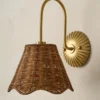 Lucinda Rattan Scallop Wired Sconce