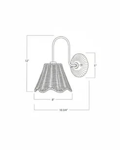 Lucinda Rattan Scallop Wired Sconce