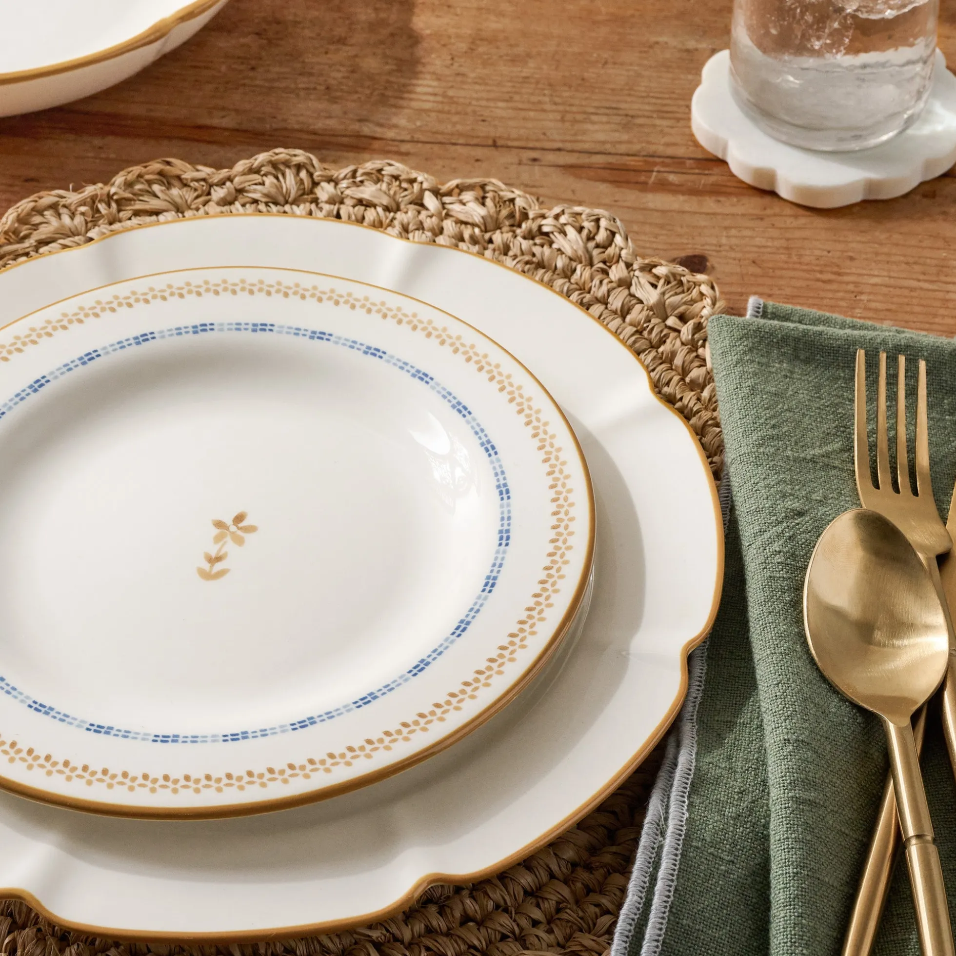 Luna Scalloped 3-Piece Place Setting