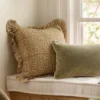 Maggie Ruffle Edge Floral Block Print Pillow
