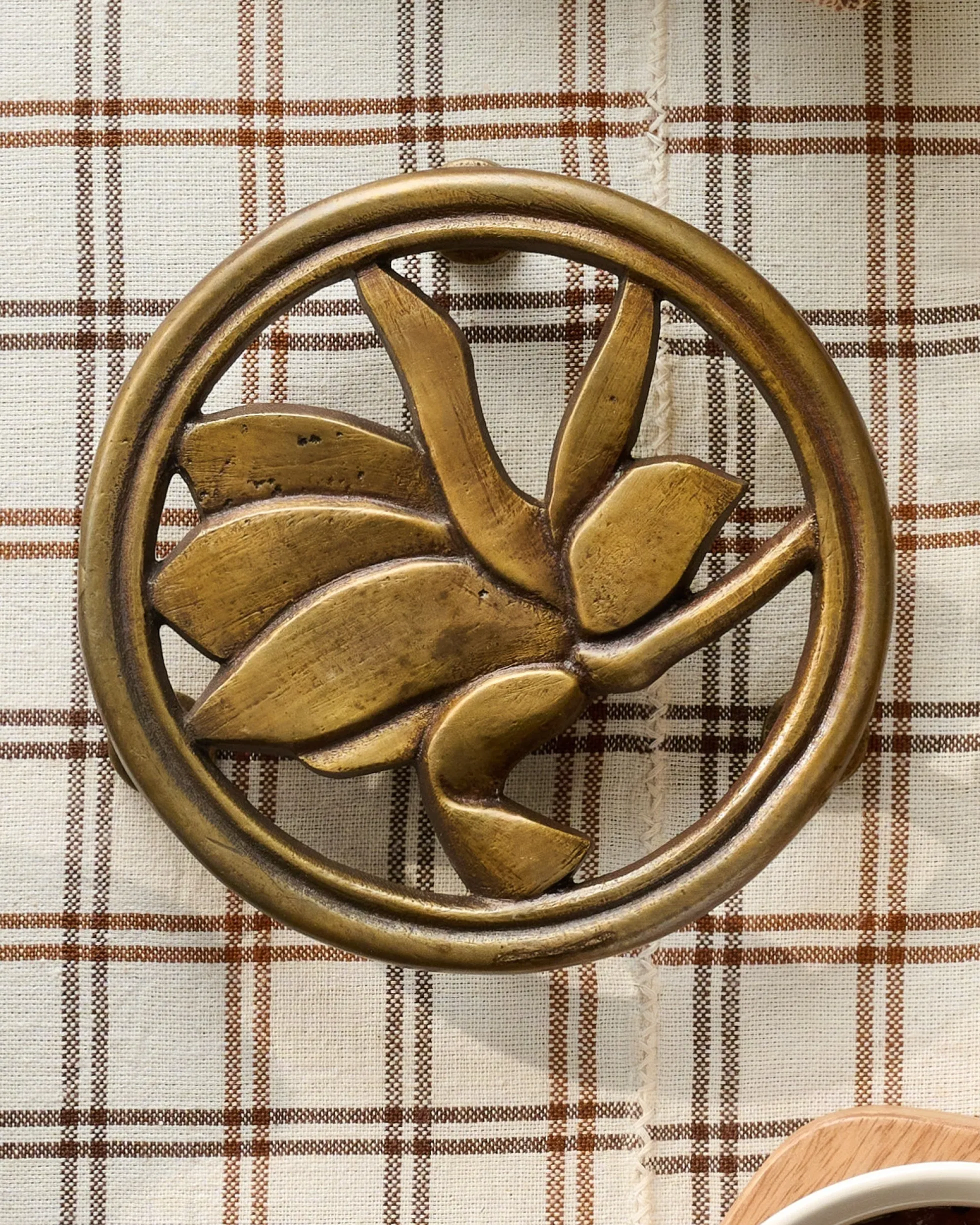 Magnolia Antique Brass Trivet