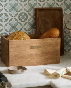 Magnolia Antiqued Wood Storage Box