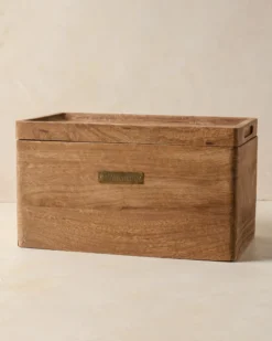 Magnolia Antiqued Wood Storage Box