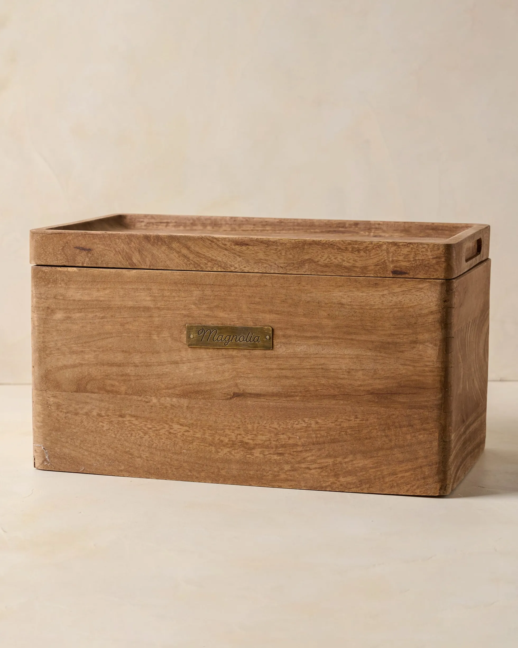 Magnolia Antiqued Wood Storage Box