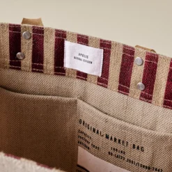 Magnolia Burgundy Stripe Market Tote
