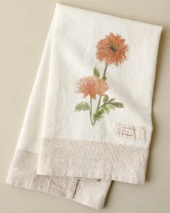 Magnolia Dahlia Garden Tea Towel