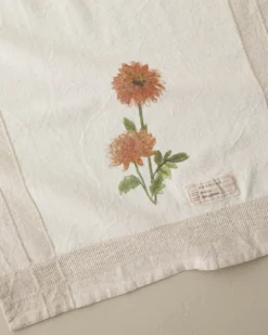 Magnolia Dahlia Garden Tea Towel