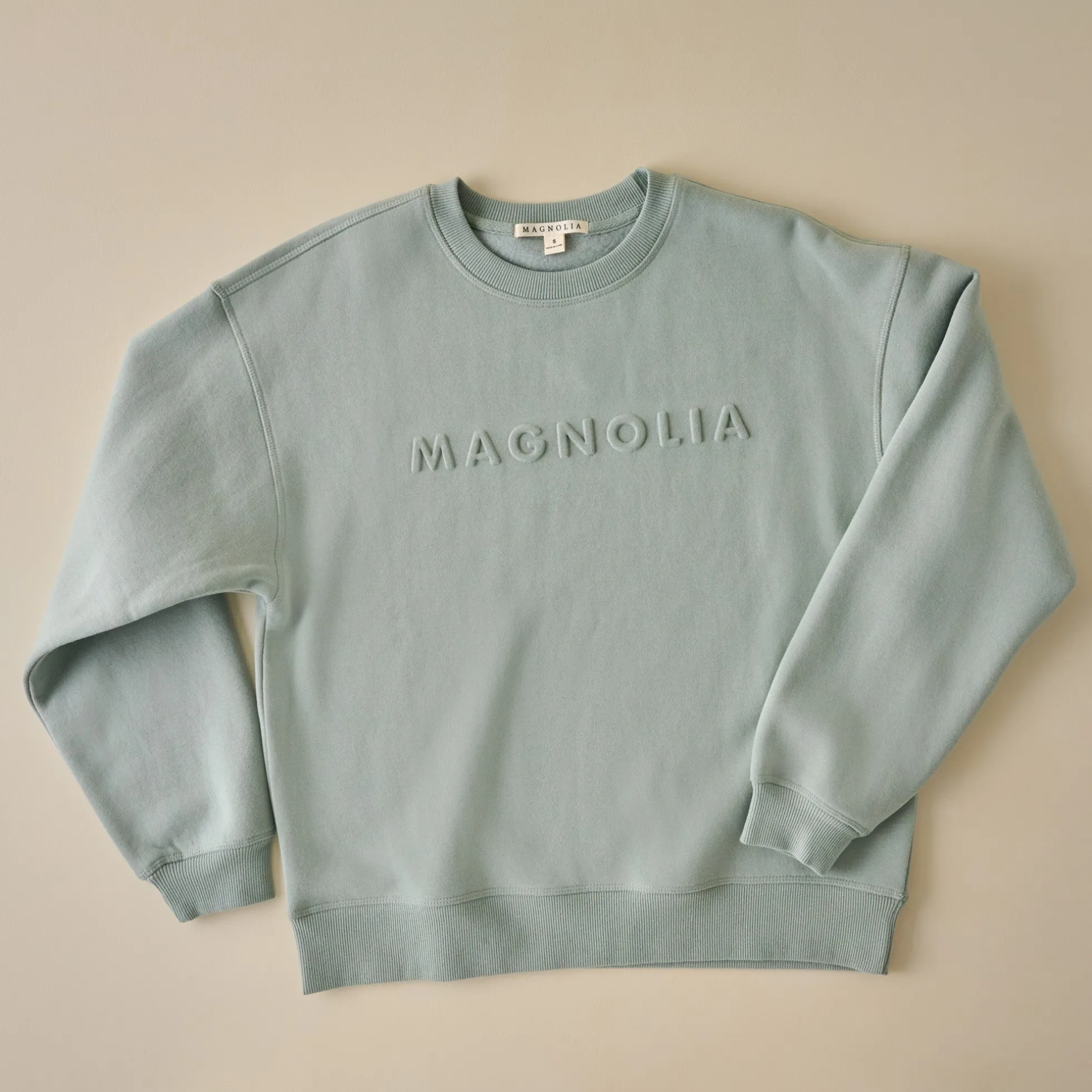 Magnolia Embossed Green Brushed Fleece Sweatshirt