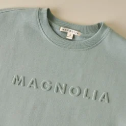 Magnolia Embossed Green Brushed Fleece Sweatshirt