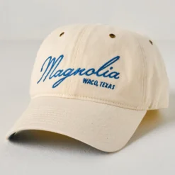 Magnolia Embroidered Script Cream Hat
