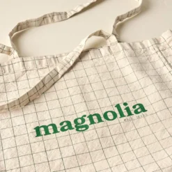 Magnolia Green Grid Retro Tote