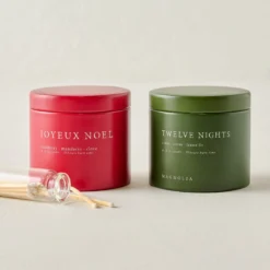 Magnolia Joyeux Noel and Twelve Nights Candle Tin Bundle