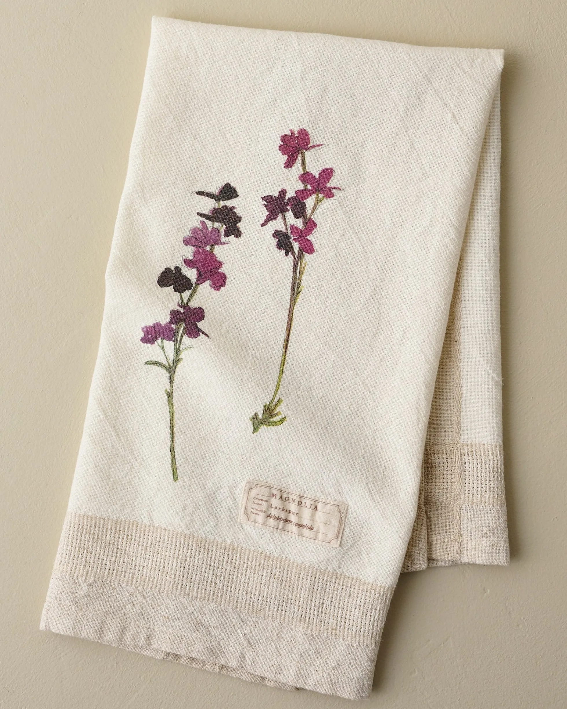 Magnolia Larkspur Garden Tea Towel
