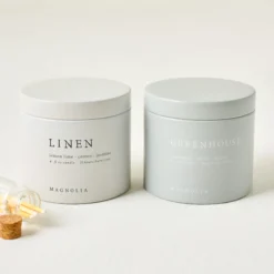 Magnolia Linen and Greenhouse Candle Tin Bundle