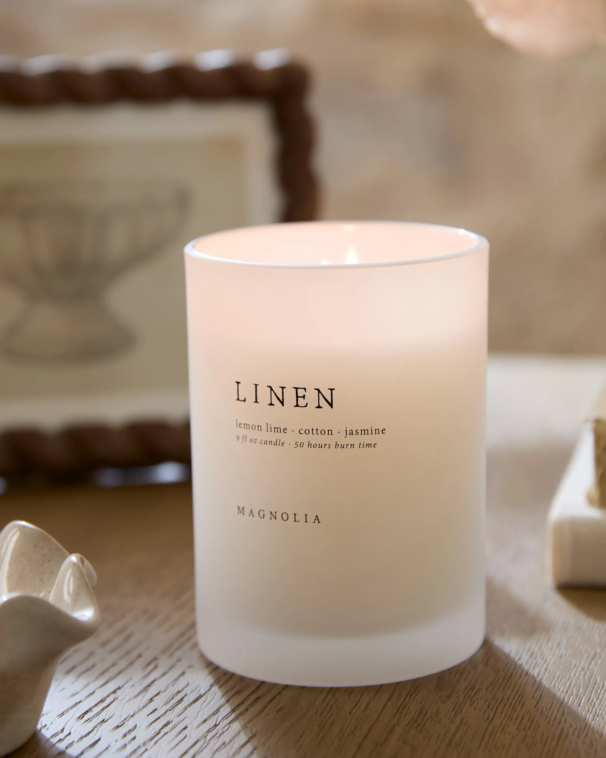 Magnolia Linen Candle