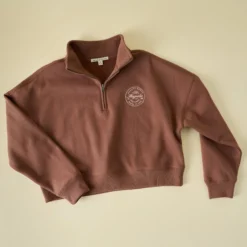 Magnolia Mocha Quarter Zip Sweatshirt