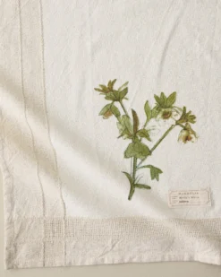 Magnolia Molly's White Garden Tea Towel