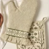 Magnolia Olive Pin Stripe Oven Mitt + Pot Holder Set