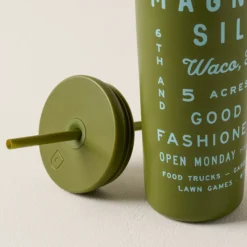 Magnolia Roadtrip 24oz Olive Cold Tumbler with Straw