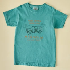 Magnolia Road Trippin Green Kids Shirt