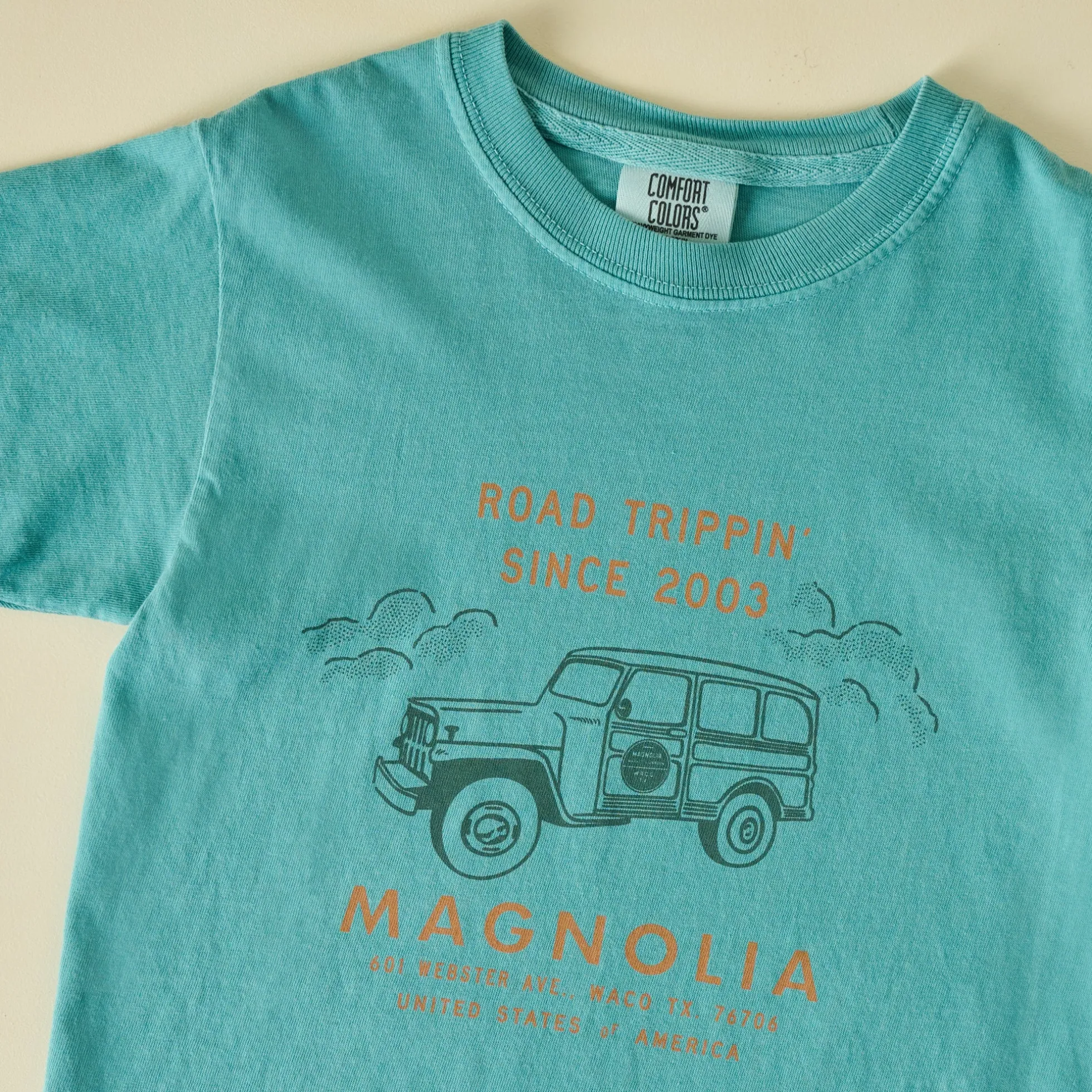 Magnolia Road Trippin Green Kids Shirt