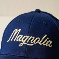 Magnolia Script Embroidered Navy Hat