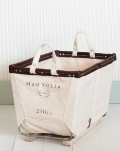 Magnolia Steele Canvas Small Basket - 2 BU