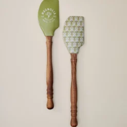 Magnolia Turned Handle Flower Spatula Bundle