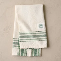 Magnolia Vintage Green Border Tea Towel