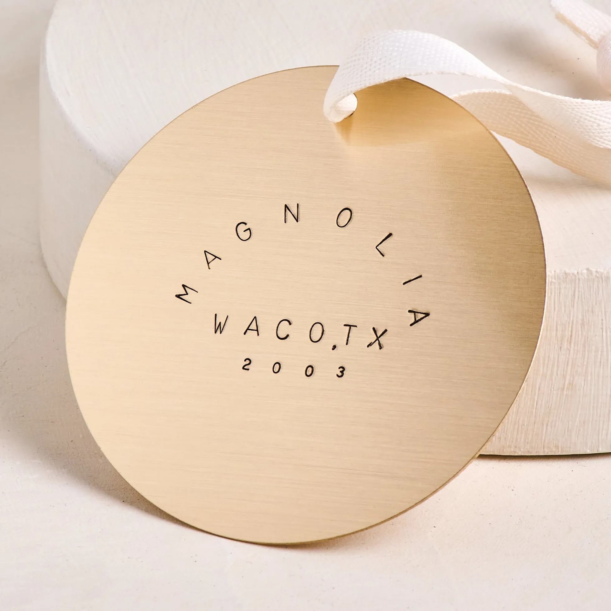 Magnolia Waco TX Brass Ornament