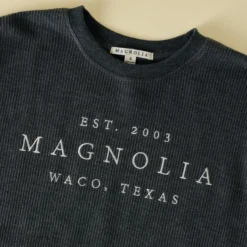 Magnolia Washed Black Embroidered Cozy Sweatshirt