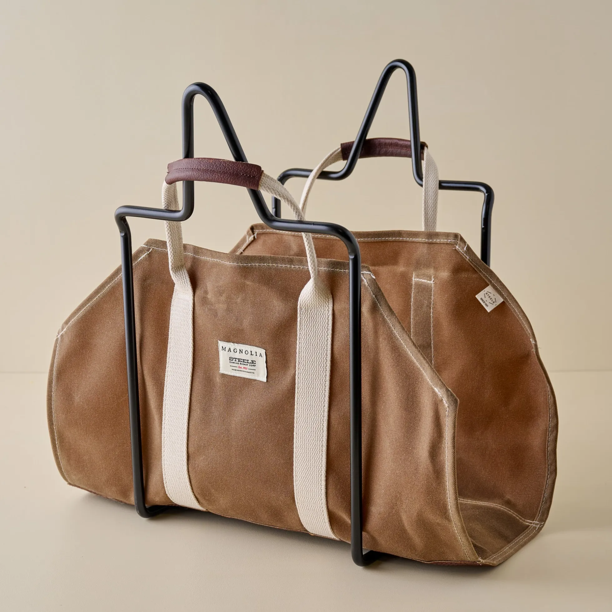 Magnolia Waxed Canvas Log Holder + Frame