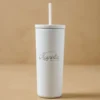 Magnolia White 24oz Cold Tumbler with Straw