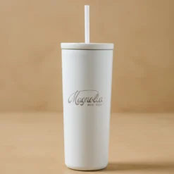 Magnolia White 24oz Cold Tumbler with Straw