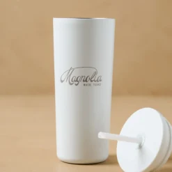 Magnolia White 24oz Cold Tumbler with Straw