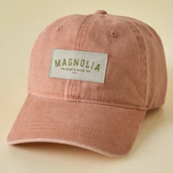 Magnolia Woven Patch Coral Hat