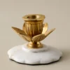 Marble and Brass Tulip Candleholder