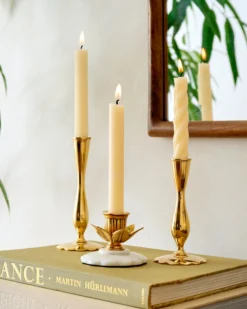 Marble and Brass Tulip Candleholder