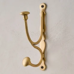 Mia Antiqued Brass Wall Hook