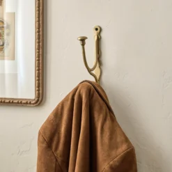 Mia Antiqued Brass Wall Hook
