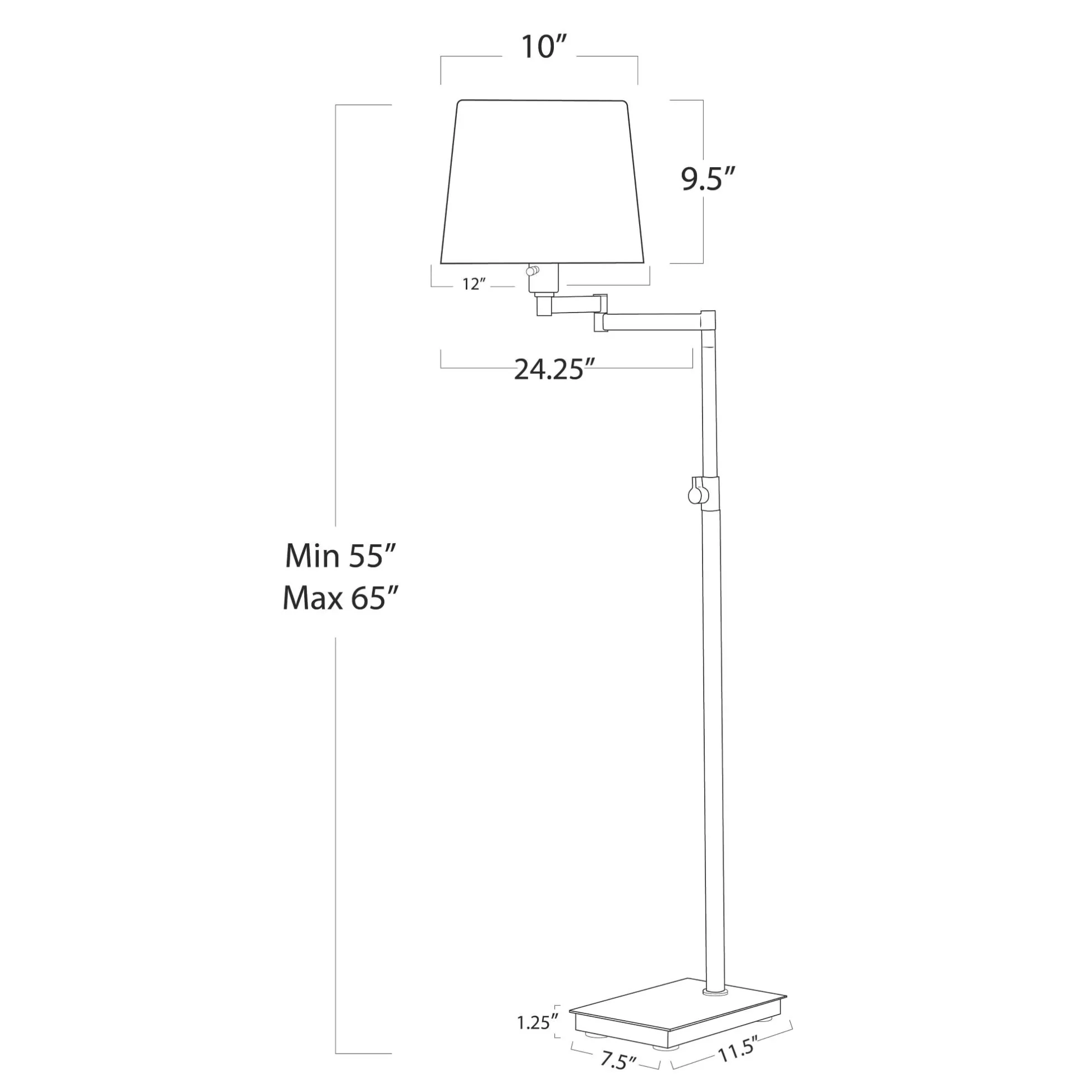 Natural Brass Swivel Floor Lamp