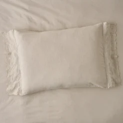 Natural Clara Eyelet Flange Duvet + Sham Set (King)