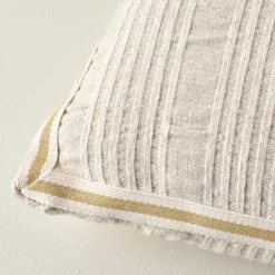 Natural Stripe Gusset Large Lumbar Pillow