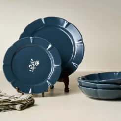 Navy Luna Dinnerware 3-Piece Place Setting